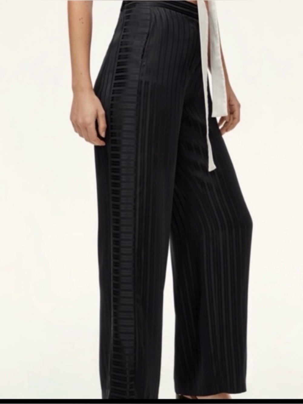NEW Wilfred Chablais Silk Rayon Wide Leg Pant Striped Size 8 Medium NWOT - Picture 4 of 13